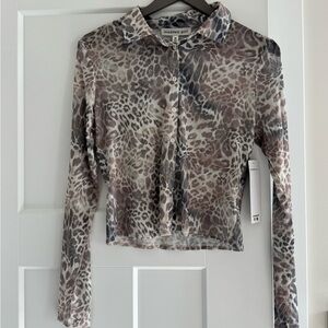 Madden Girl Animal Print Button Down Shirt